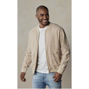 The Normal Brand Spring Lightweight Bomber Jacket Brookside Tan Size Large